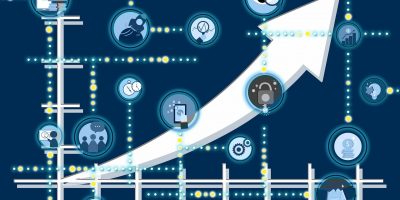growth marketing Growth chart showing steady increase in business growth over time